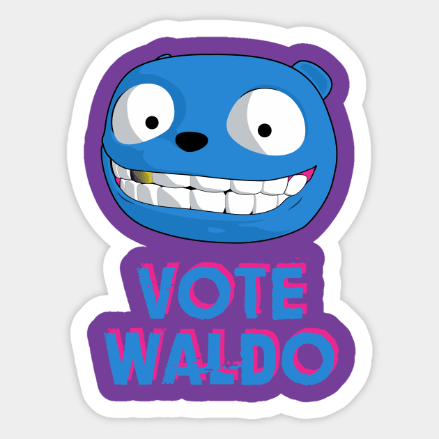 Black Mirror - Vote Waldo Sticker by atizadorgris